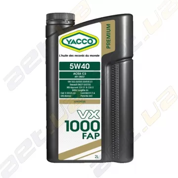 Моторное масло YACCO VX 1000 FAP 5W40 – 2 л